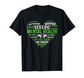 Heart Green Ribbon Mental Health T-Shirt - Custom Art Print Unisex - T-Shirt, Sweatshirt, Hoodie