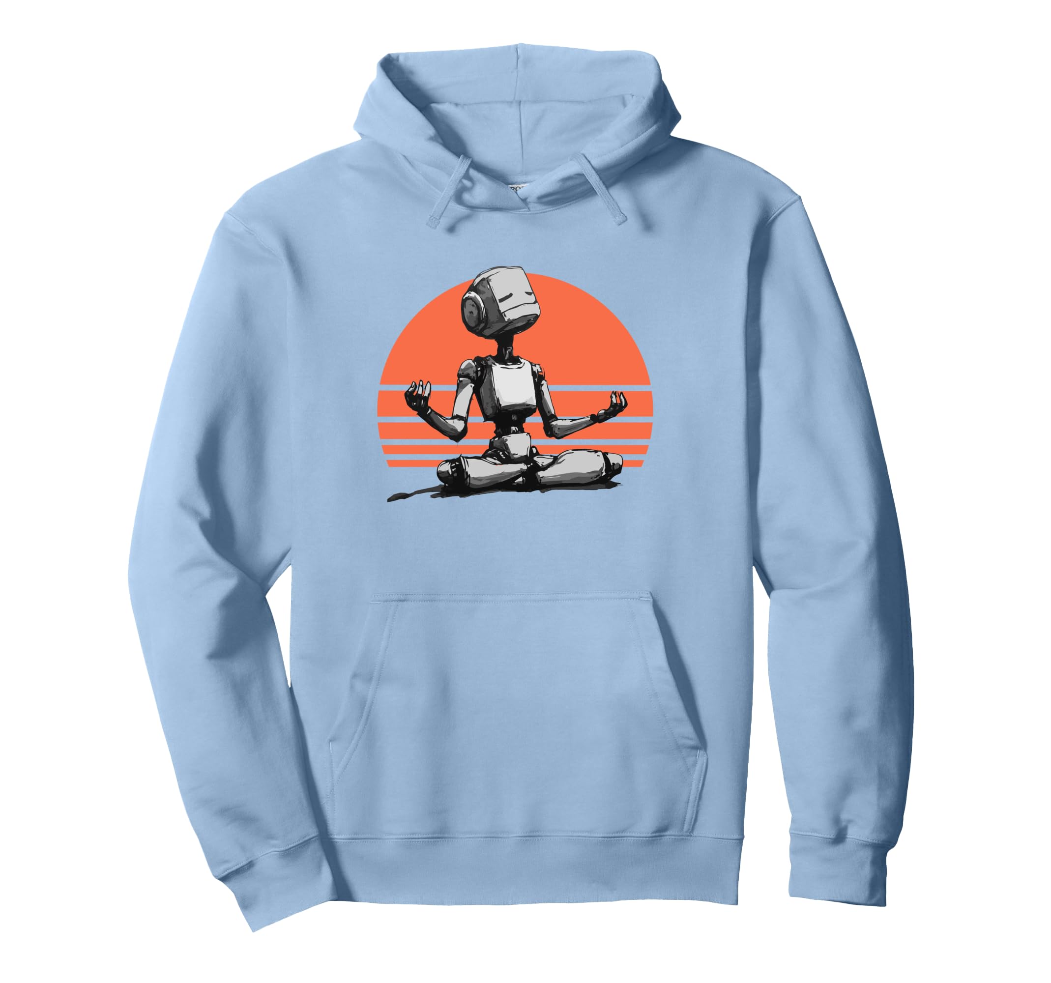 Meditation Robot Mindfulness Yoga Hoodie - Trendy Graphic for Adults - T-Shirt, Sweatshirt, Hoodie