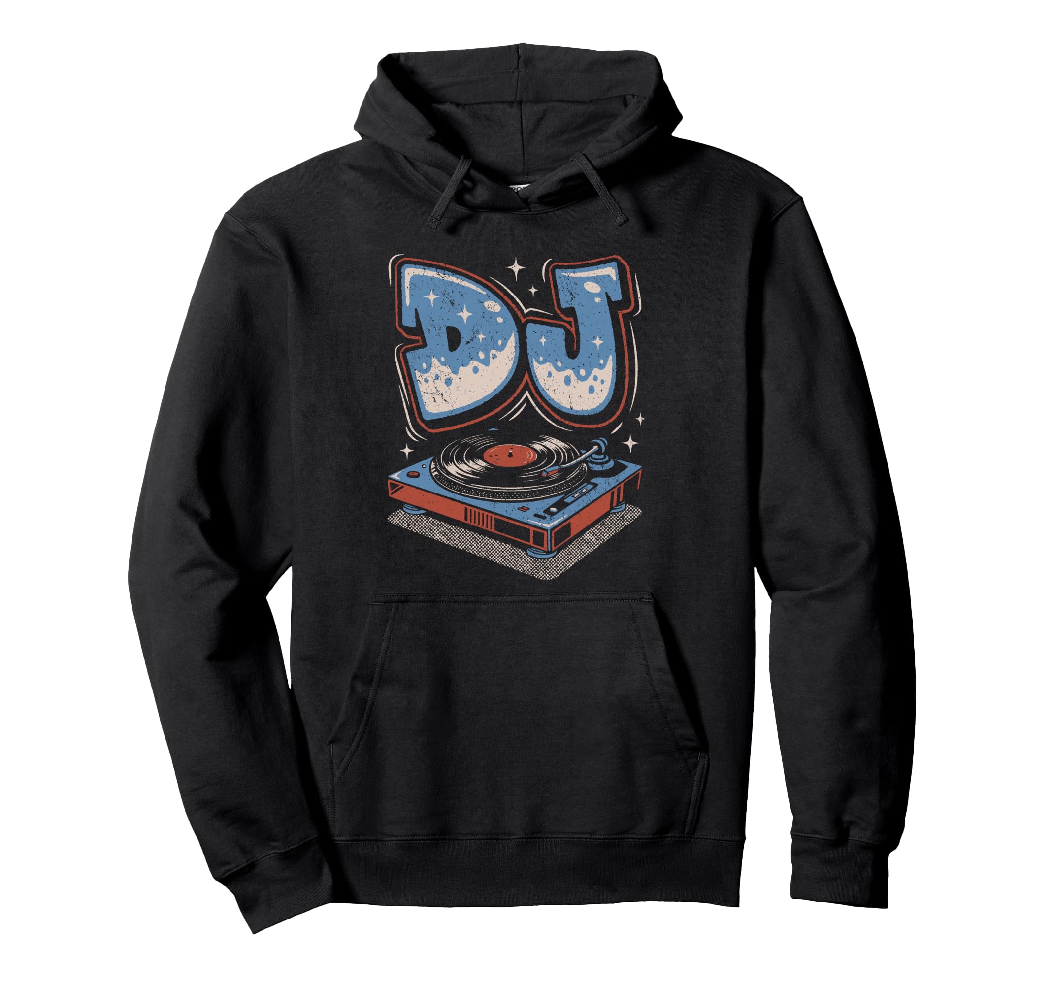 Dj Disc Jockey Vinyl Record Player Hoodie - Fun Novelty Design for Adults - T-Shirt, Sweatshirt, Hoodie