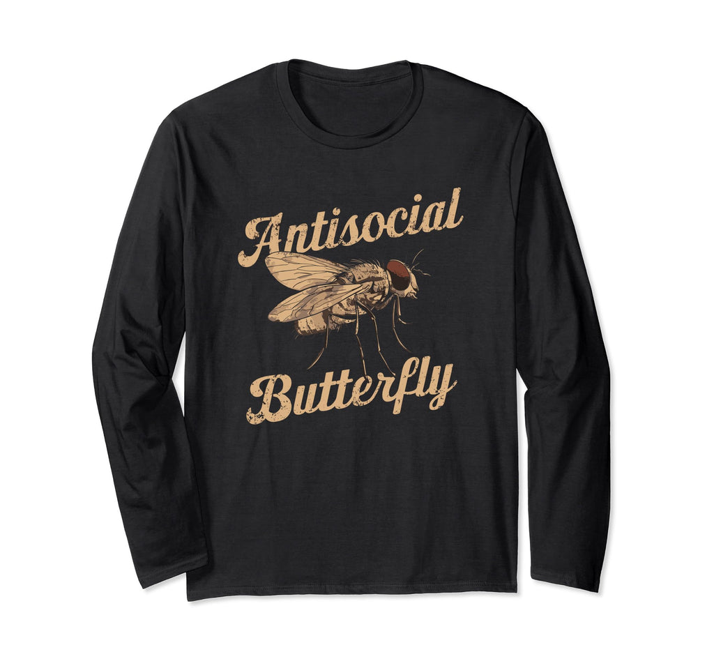 Antisocial Butterfly Housefly Introvert Fly T-Shirt - Graphic Print Unisex - T-Shirt, Sweatshirt, Hoodie