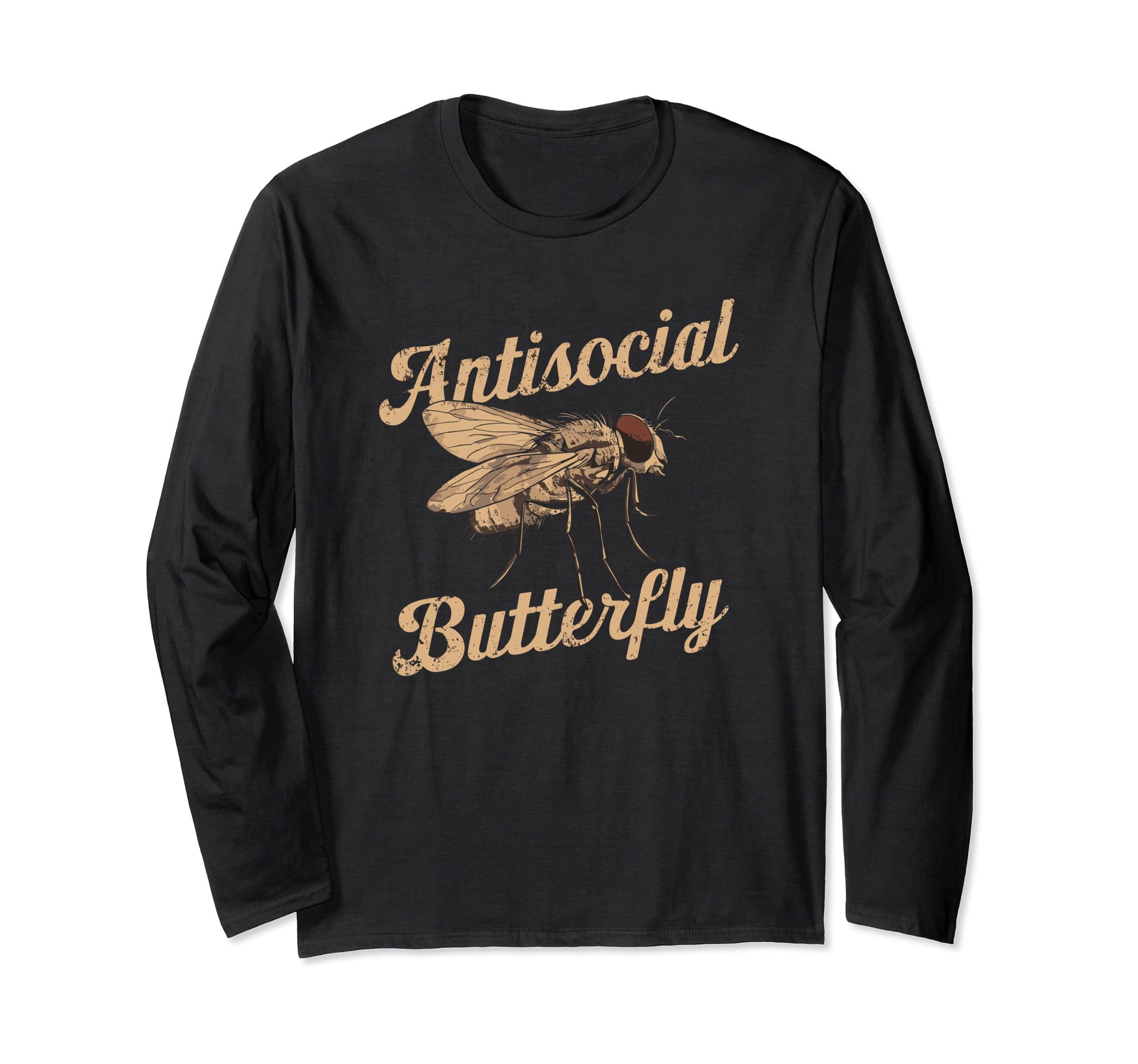 Antisocial Butterfly Housefly Introvert Fly T-Shirt - Graphic Print Unisex - T-Shirt, Sweatshirt, Hoodie
