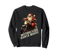 Santa Riding Motorcycle Bike Sweatshirt - Aesthetic Graphic Unisex - T-Shirt, Sweatshirt, Hoodie