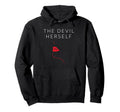 Devil Herself Occult Dark Feminine Hoodie - Unique Graphic Unisex - T-Shirt, Sweatshirt, Hoodie