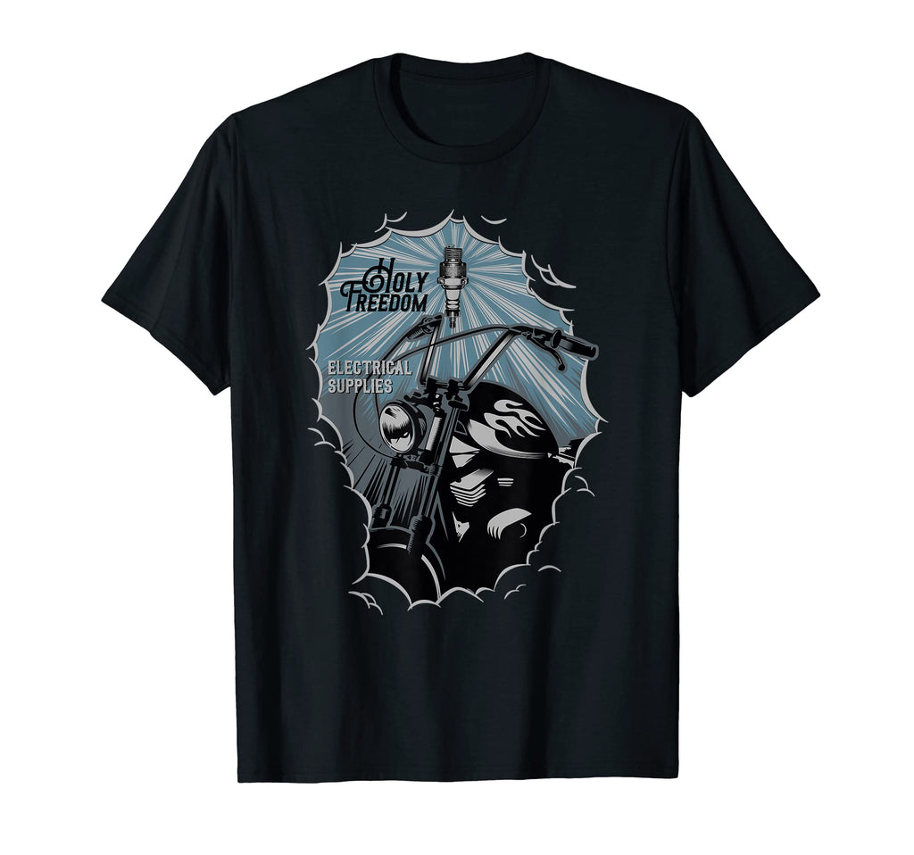 Holy Freedom Chopper Motor Biker T-Shirt - Novelty Apparel Unisex - T-Shirt, Sweatshirt, Hoodie