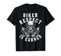Motorcycle Skull Biker Respect Is T-Shirt - Casual Everyday Wear Men Women - T-Shirt, Sweatshirt, Hoodie