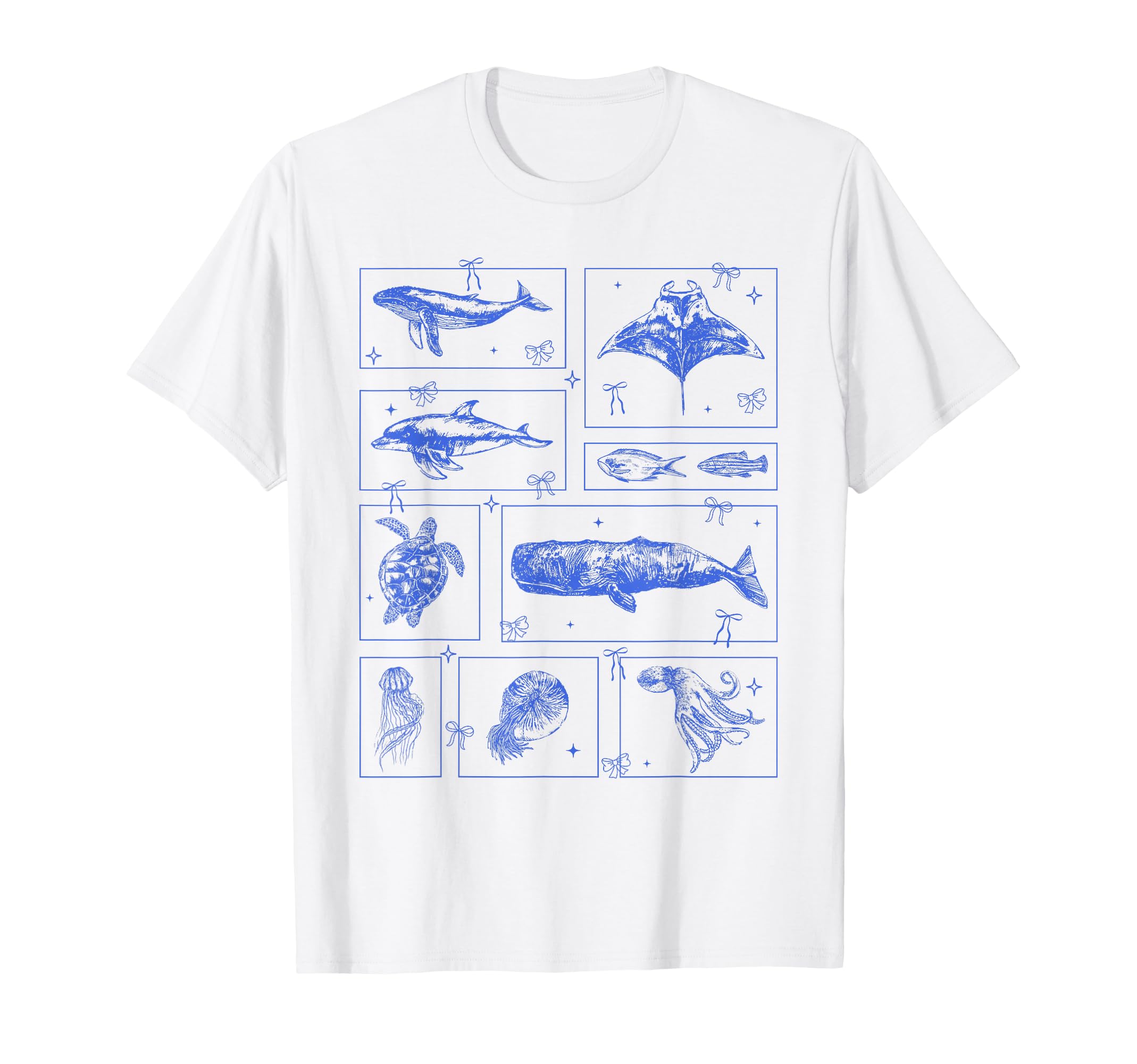 Ocean Life Sea Whale Dolphin Beach T-Shirt - Trendy Graphic for Adults - T-Shirt, Sweatshirt, Hoodie