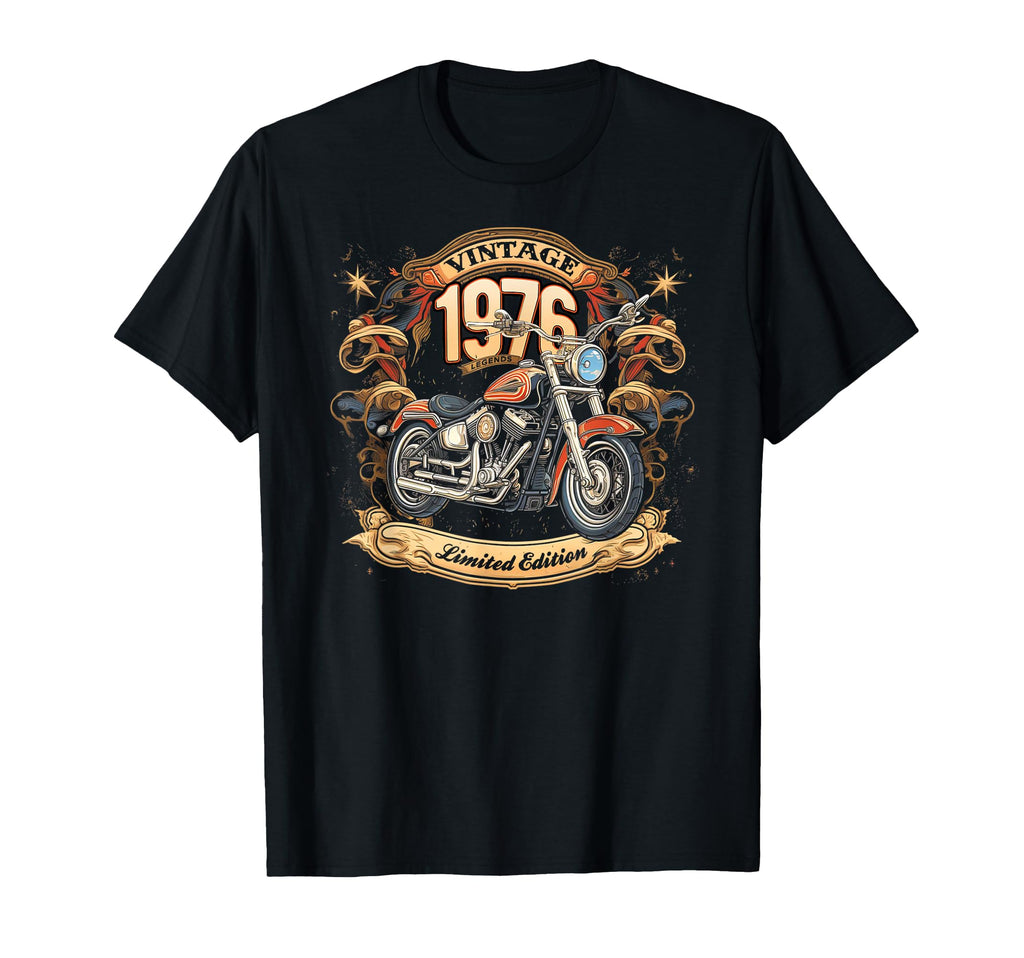 Born 1976 Motorcycle Lovers 50Th T-Shirt - Novelty Apparel Men Women - T-Shirt, Sweatshirt, Hoodie