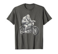 Sasquatch Riding Motorcycle Biker T-Shirt - Aesthetic Graphic Men Women - T-Shirt, Sweatshirt, Hoodie