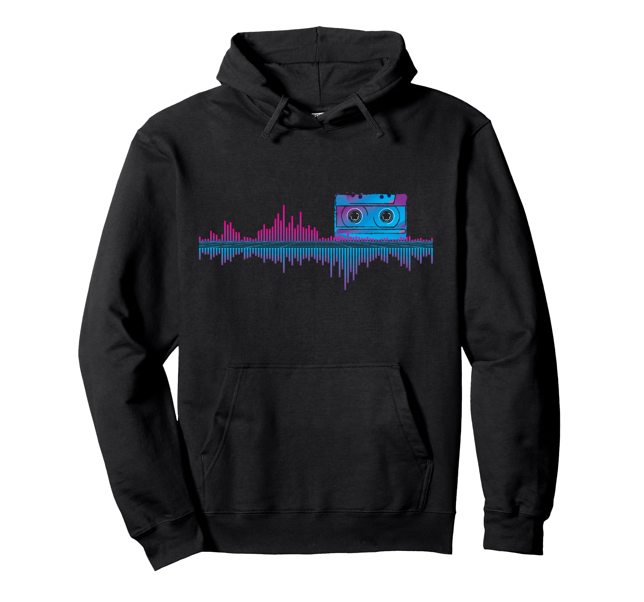 Sound Wave Cassette Vaporwave Outrun Hoodie - Trendy Graphic for Adults - T-Shirt, Sweatshirt, Hoodie