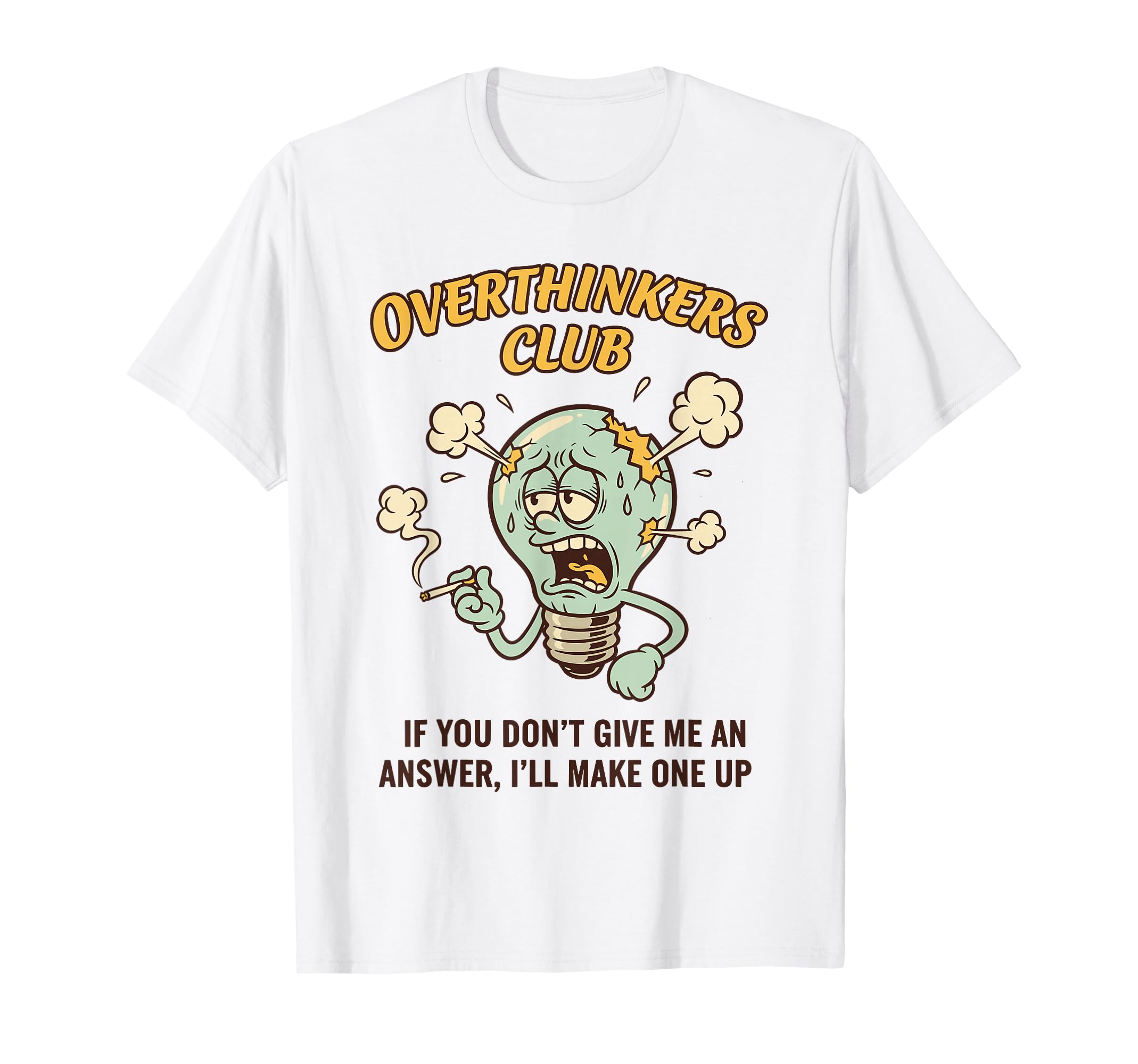 Overthinkers Club Light Bulb T-Shirt - Aesthetic Graphic Men Women - T-Shirt, Sweatshirt, Hoodie