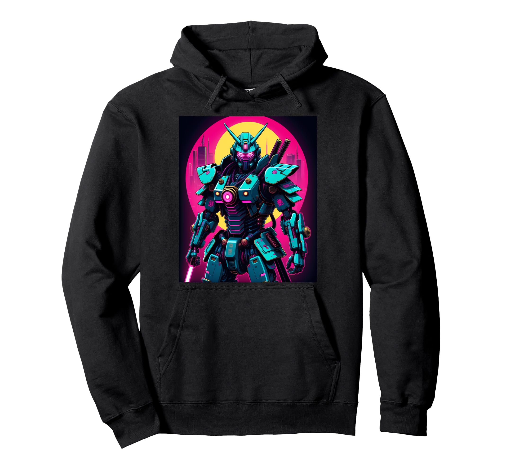 Japanese Vaporwave Samurai 80S Synthwave Hoodie - Streetwear Style Unisex - T-Shirt, Sweatshirt, Hoodie