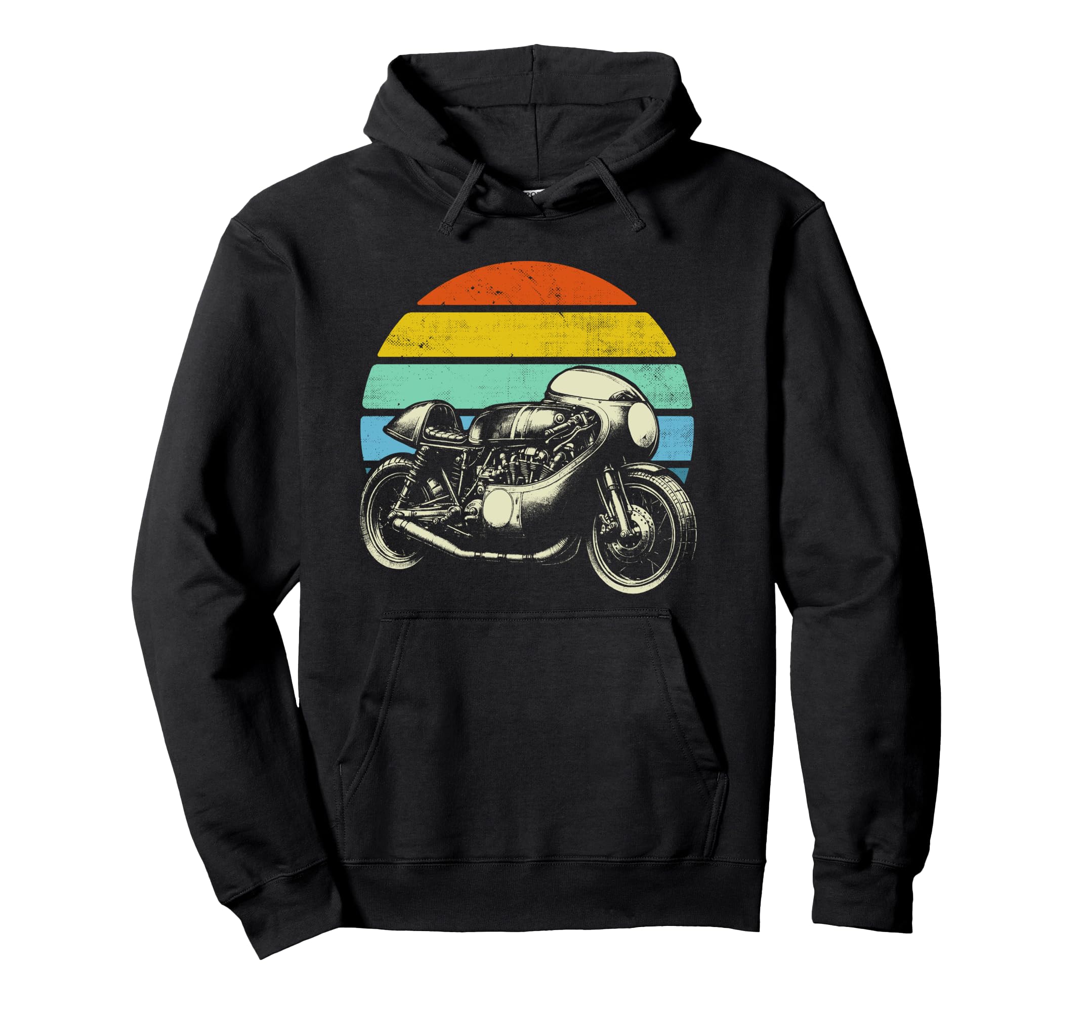 Racing Motorbike Setting Sun Biker Hoodie - Minimalist Print Unisex - T-Shirt, Sweatshirt, Hoodie