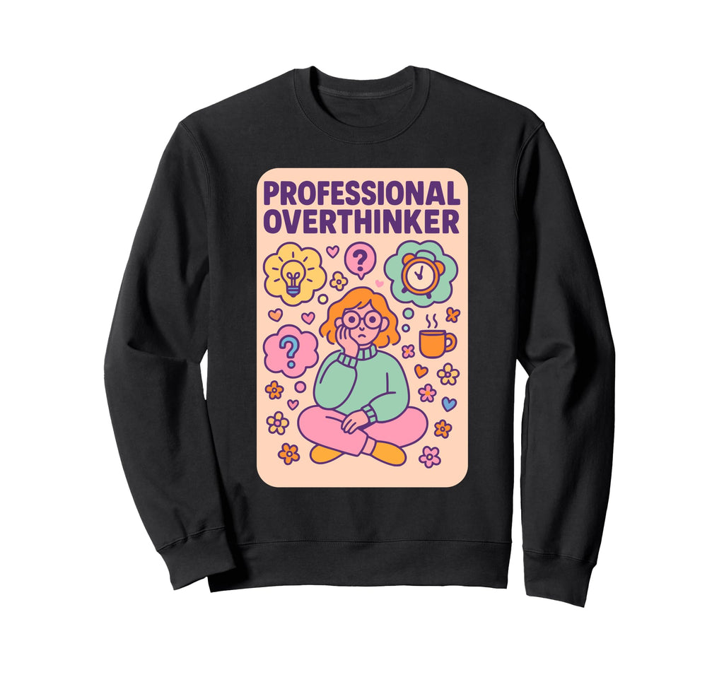 Professional Overthinker Funny Pastel Sweatshirt - Custom Art Print Unisex - T-Shirt, Sweatshirt, Hoodie