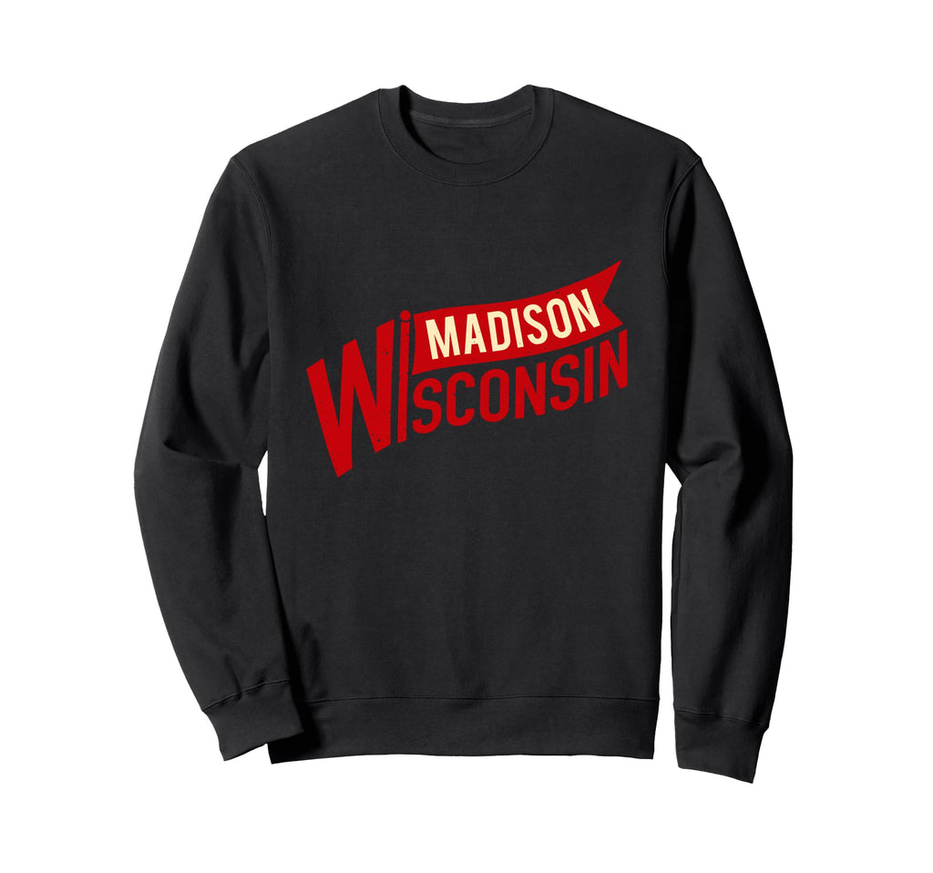 Madison Wisconsin Typography Sweatshirt - Trendy Graphic for Adults - T-Shirt, Sweatshirt, Hoodie
