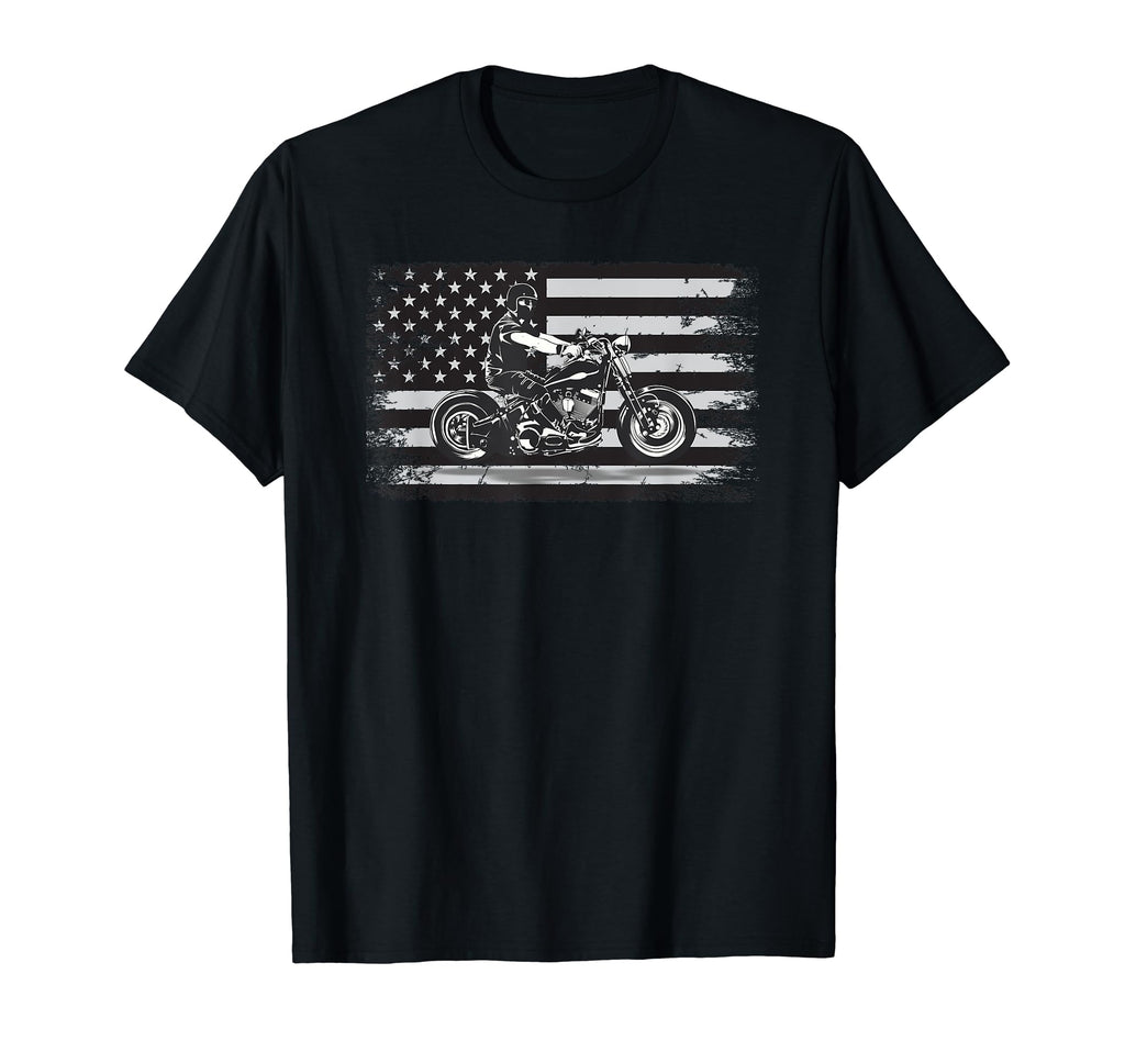 American Flag Biker Motorcycle Rider T-Shirt - Trendy Graphic for Adults - T-Shirt, Sweatshirt, Hoodie