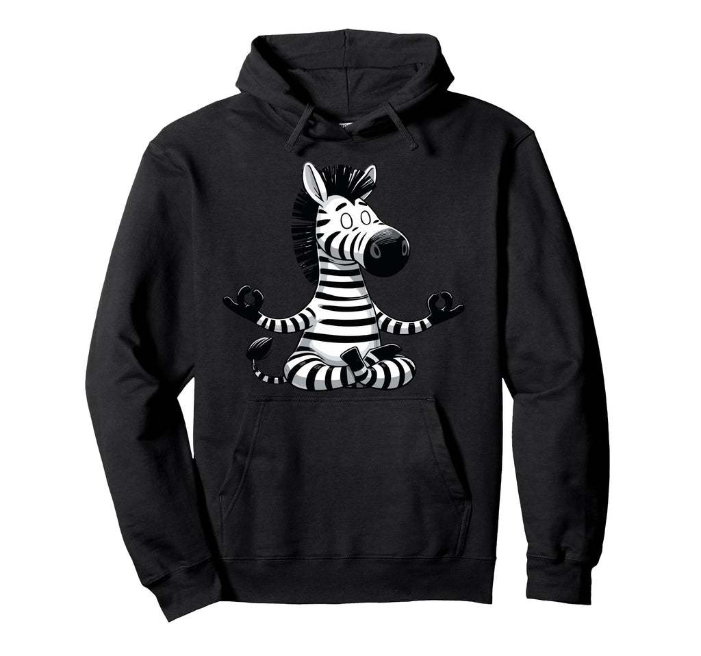 Meditation Zebra Yoga Pose Hoodie - Casual Everyday Wear Men Women - T-Shirt, Sweatshirt, Hoodie