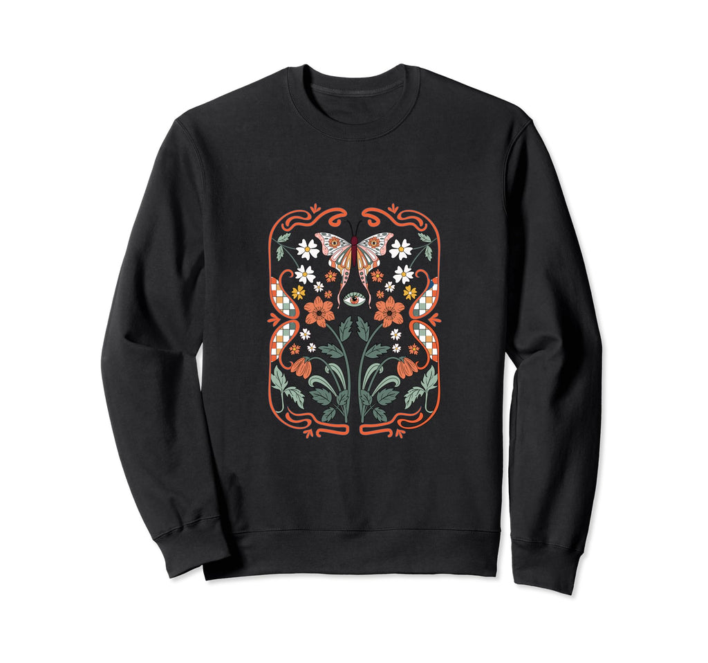 Bohemian Butterfly Art Nouveau Sweatshirt - Streetwear Style Unisex - T-Shirt, Sweatshirt, Hoodie