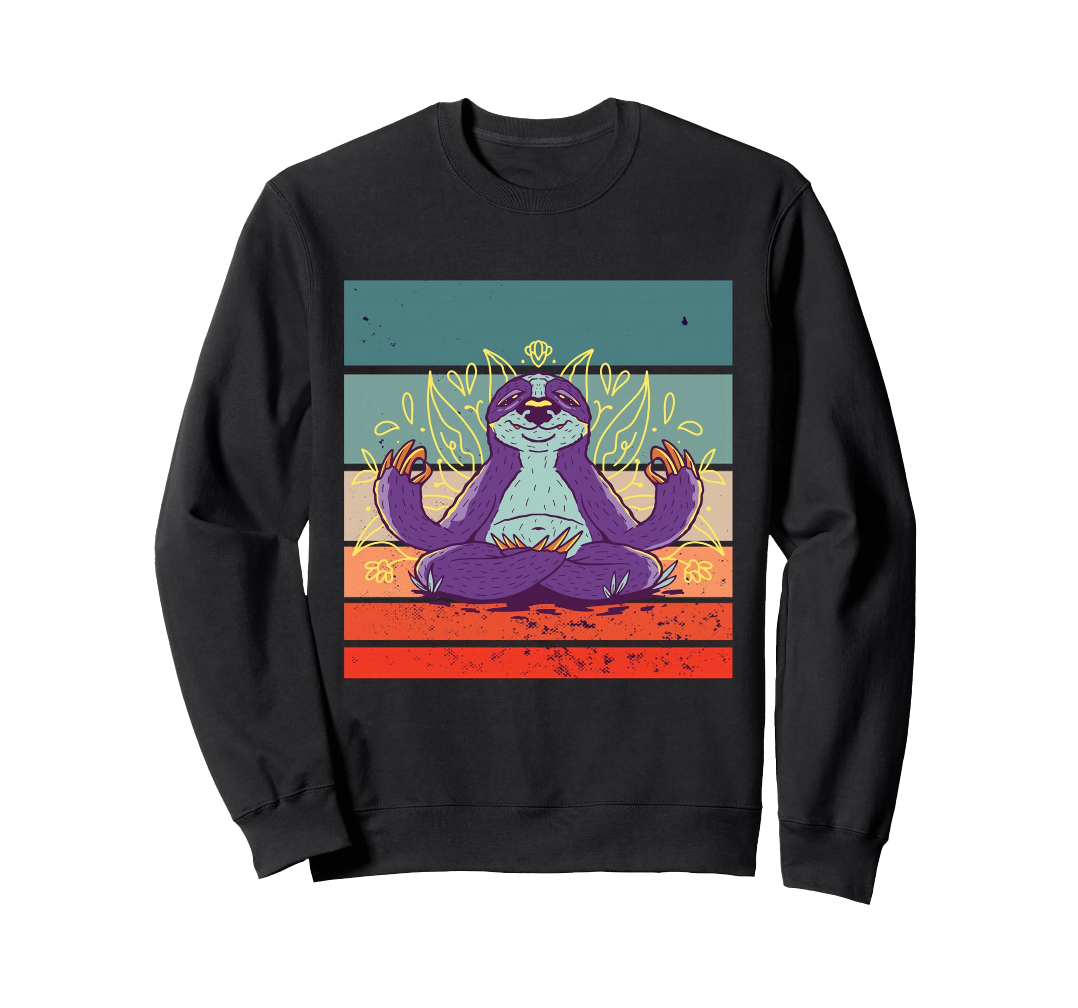 Sloth Yoga Meditation Zen Sweatshirt - Unique Graphic Men Women - T-Shirt, Sweatshirt, Hoodie