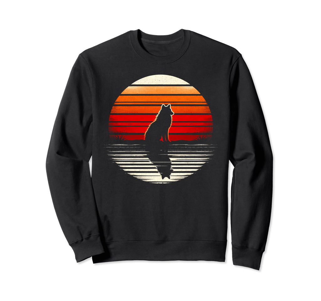 Wolf Sunset Safari 70S Sweatshirt - Trendy Graphic Unisex - T-Shirt, Sweatshirt, Hoodie