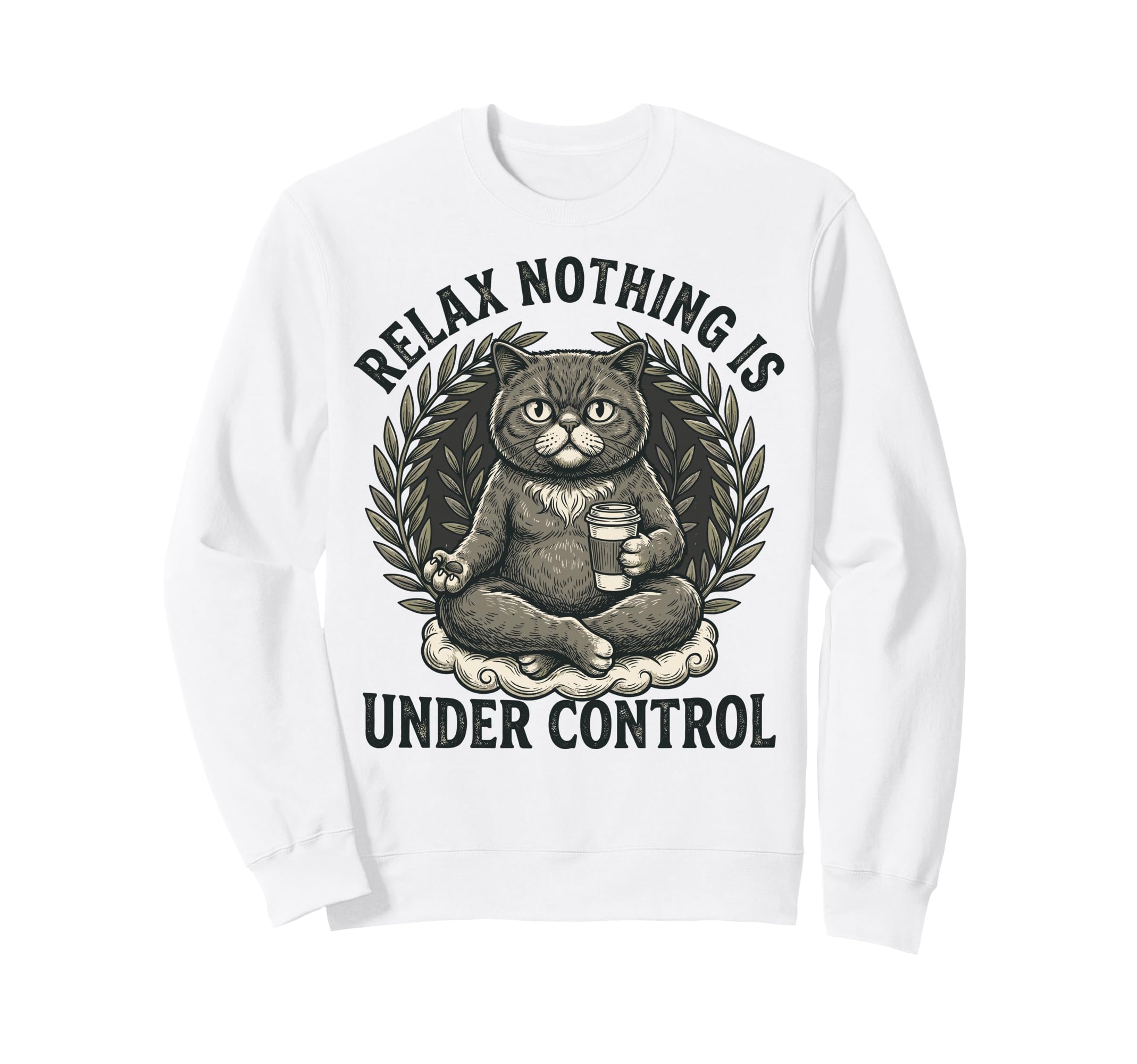 Relax Nothing Is Under Control Sweatshirt - Minimalist Print for Adults - T-Shirt, Sweatshirt, Hoodie