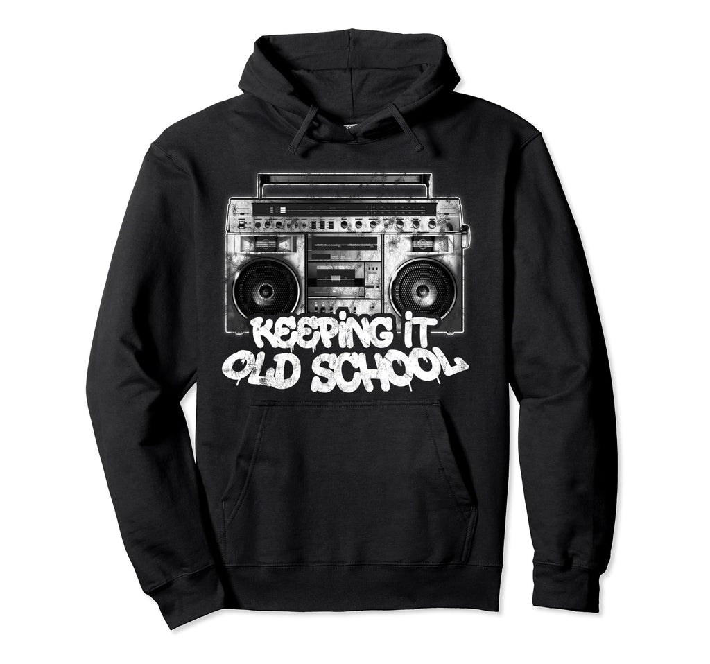 Keeping It Old School Boombox Graffiti Hoodie - Aesthetic Graphic Men Women - T-Shirt, Sweatshirt, Hoodie