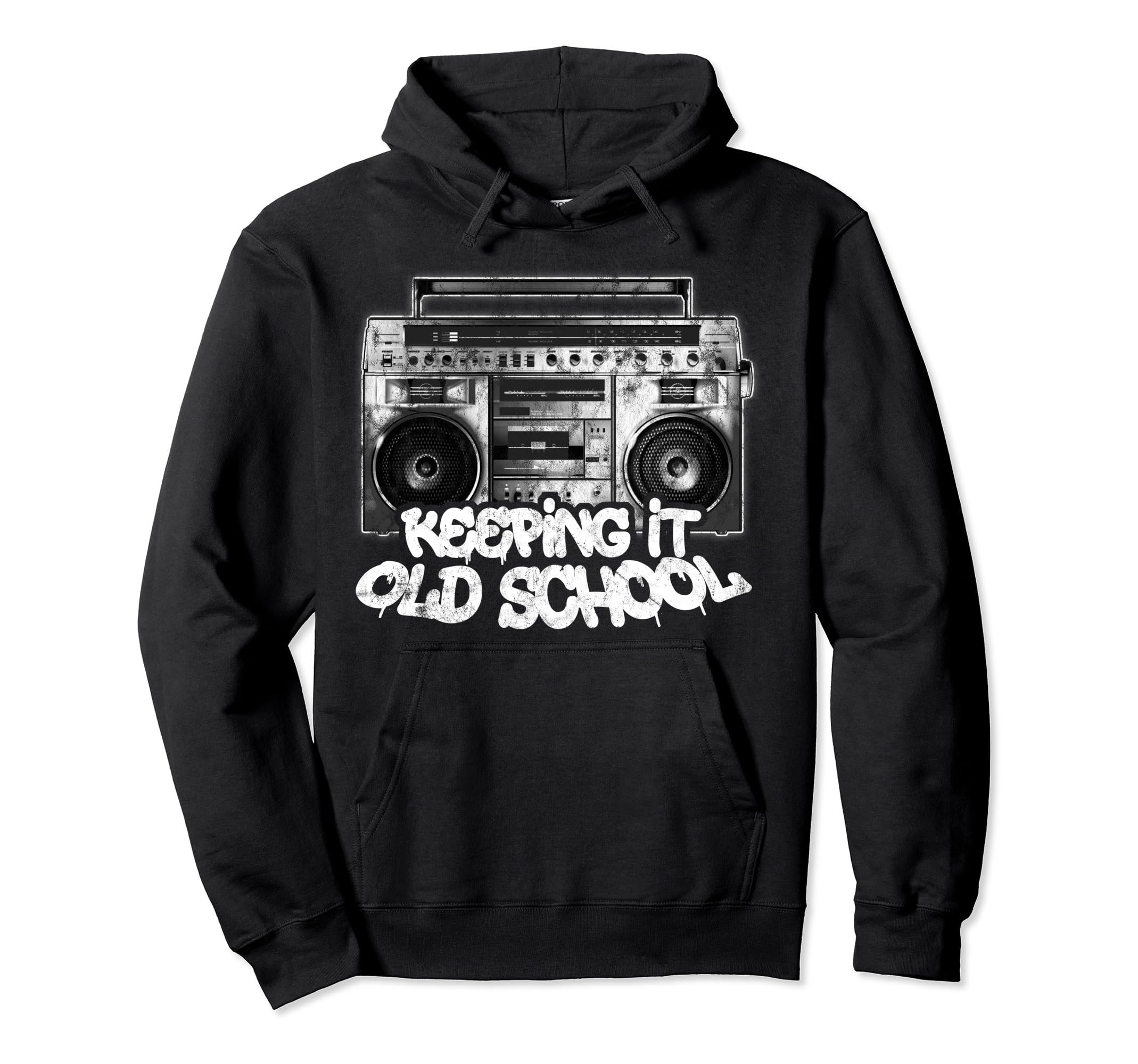 Keeping It Old School Boombox Graffiti Hoodie - Aesthetic Graphic Men Women - T-Shirt, Sweatshirt, Hoodie