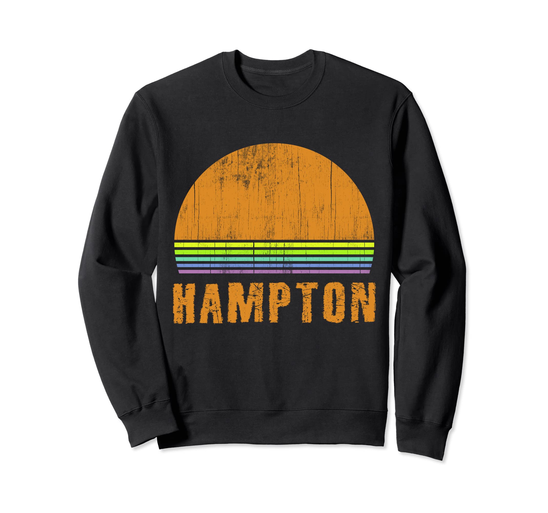 Hampton Custom Name 7 Letters Sunset Sweatshirt - Novelty Apparel Men Women - T-Shirt, Sweatshirt, Hoodie