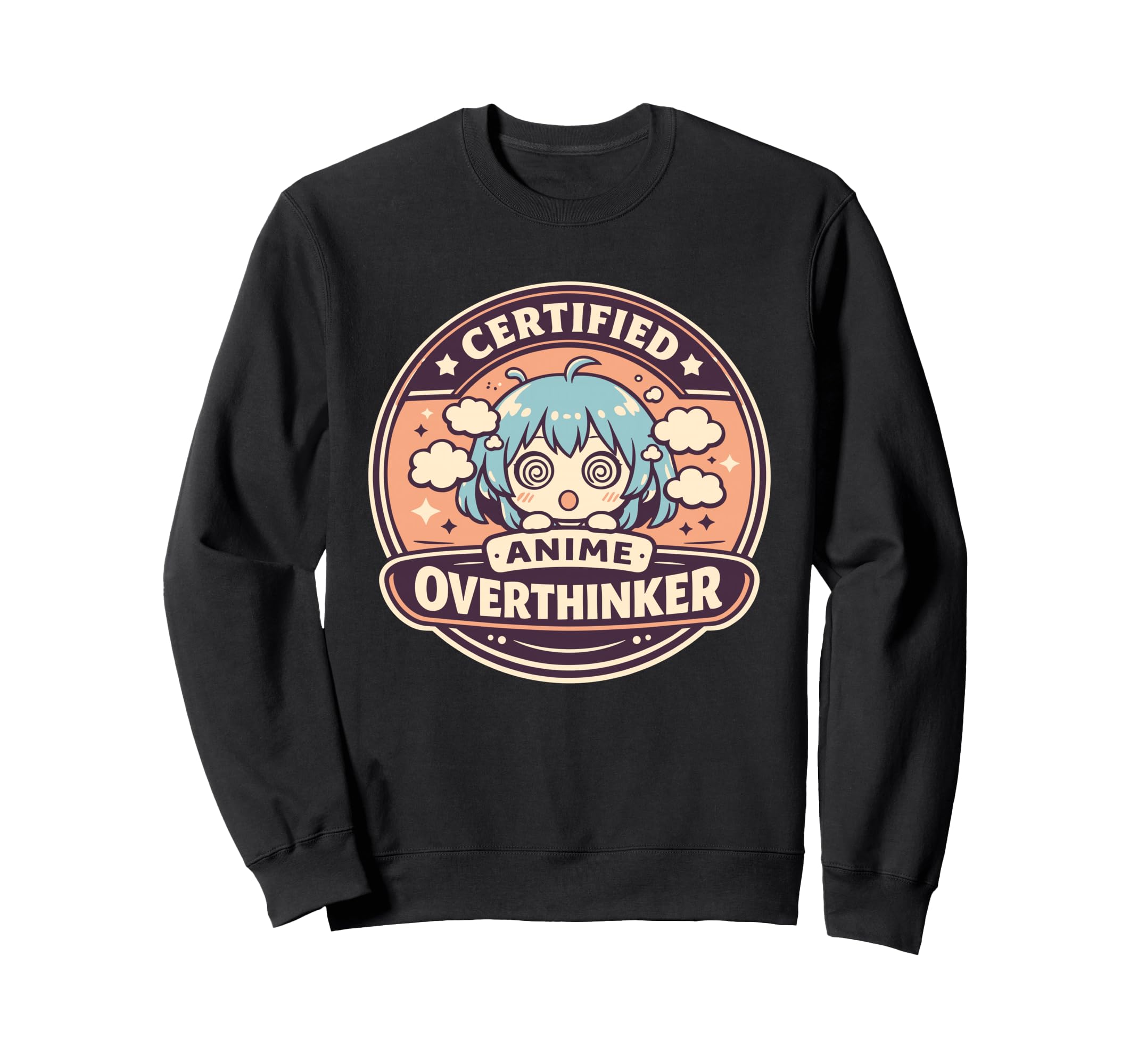 Anime Anxiety Overthinking Weeb Sweatshirt - Custom Art Print for Adults - T-Shirt, Sweatshirt, Hoodie