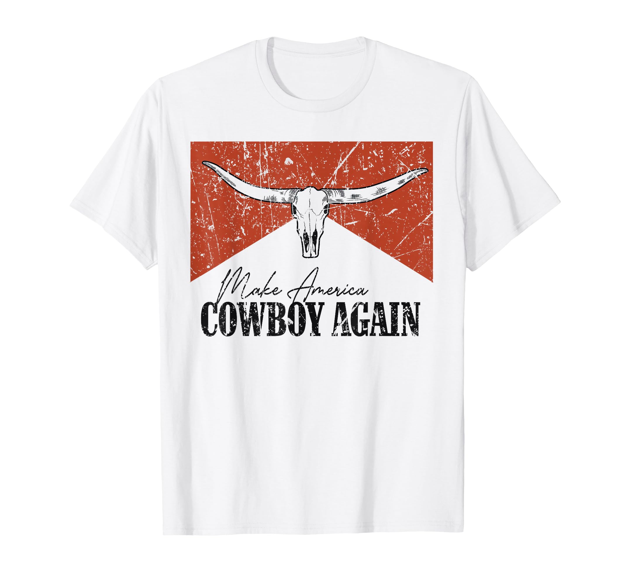 Bull Skull Makes America Cowboy T-Shirt - Streetwear Style for Adults - T-Shirt, Sweatshirt, Hoodie