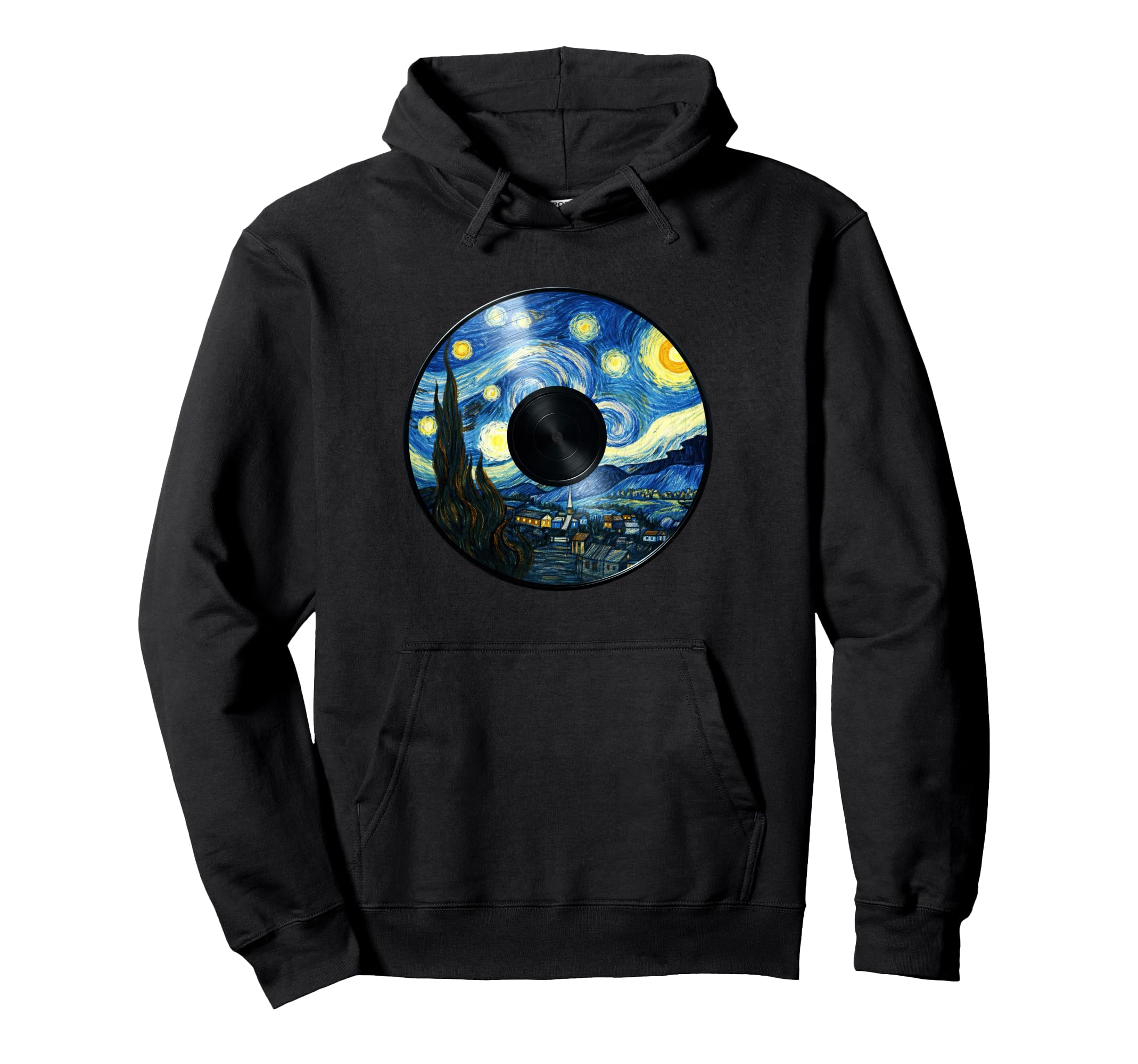 Vinyl Starry Night Hoodie - Novelty Apparel Men Women - T-Shirt, Sweatshirt, Hoodie