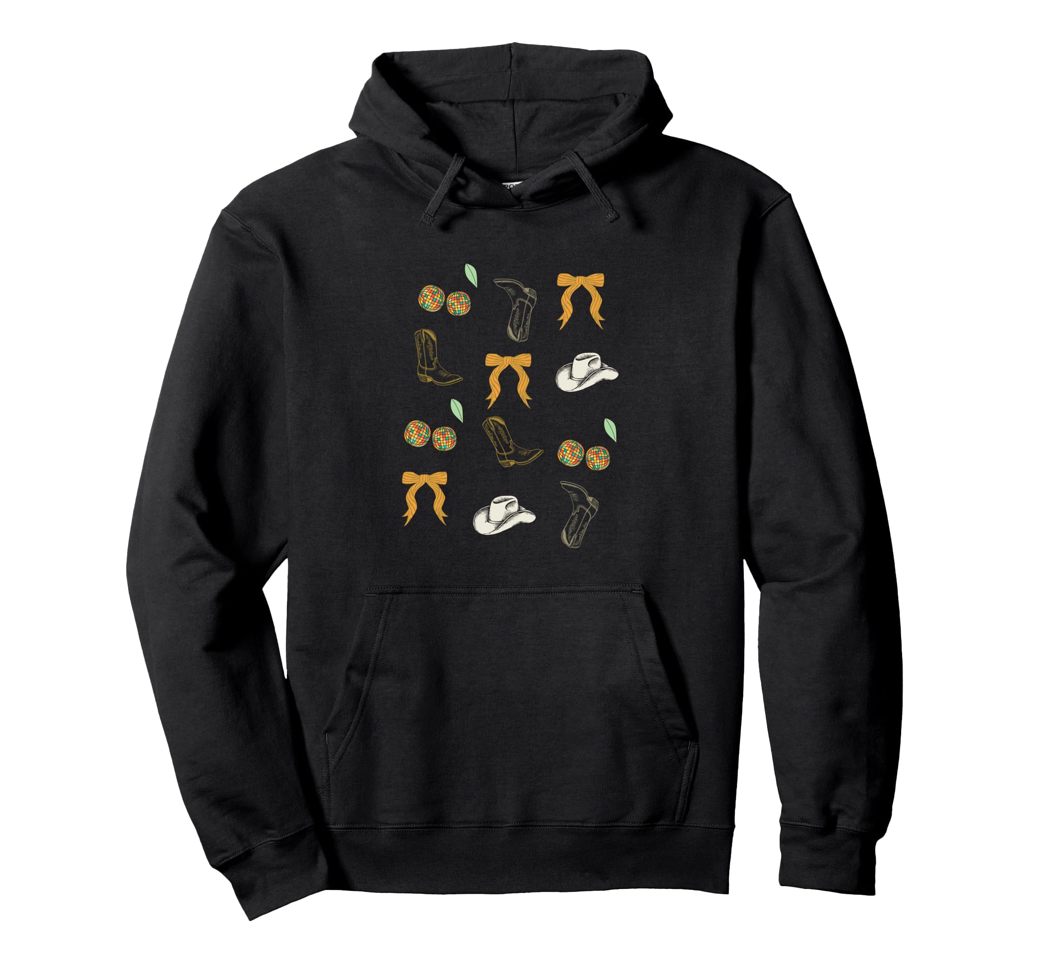 Western Coquette Cherry Disco Balls Hoodie - Minimalist Print Men Women - T-Shirt, Sweatshirt, Hoodie