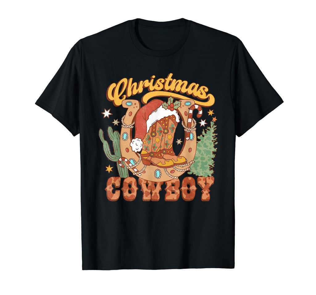 Cowboy Boots Western Tree Horseshoe T-Shirt - Graphic Print Men Women - T-Shirt, Sweatshirt, Hoodie