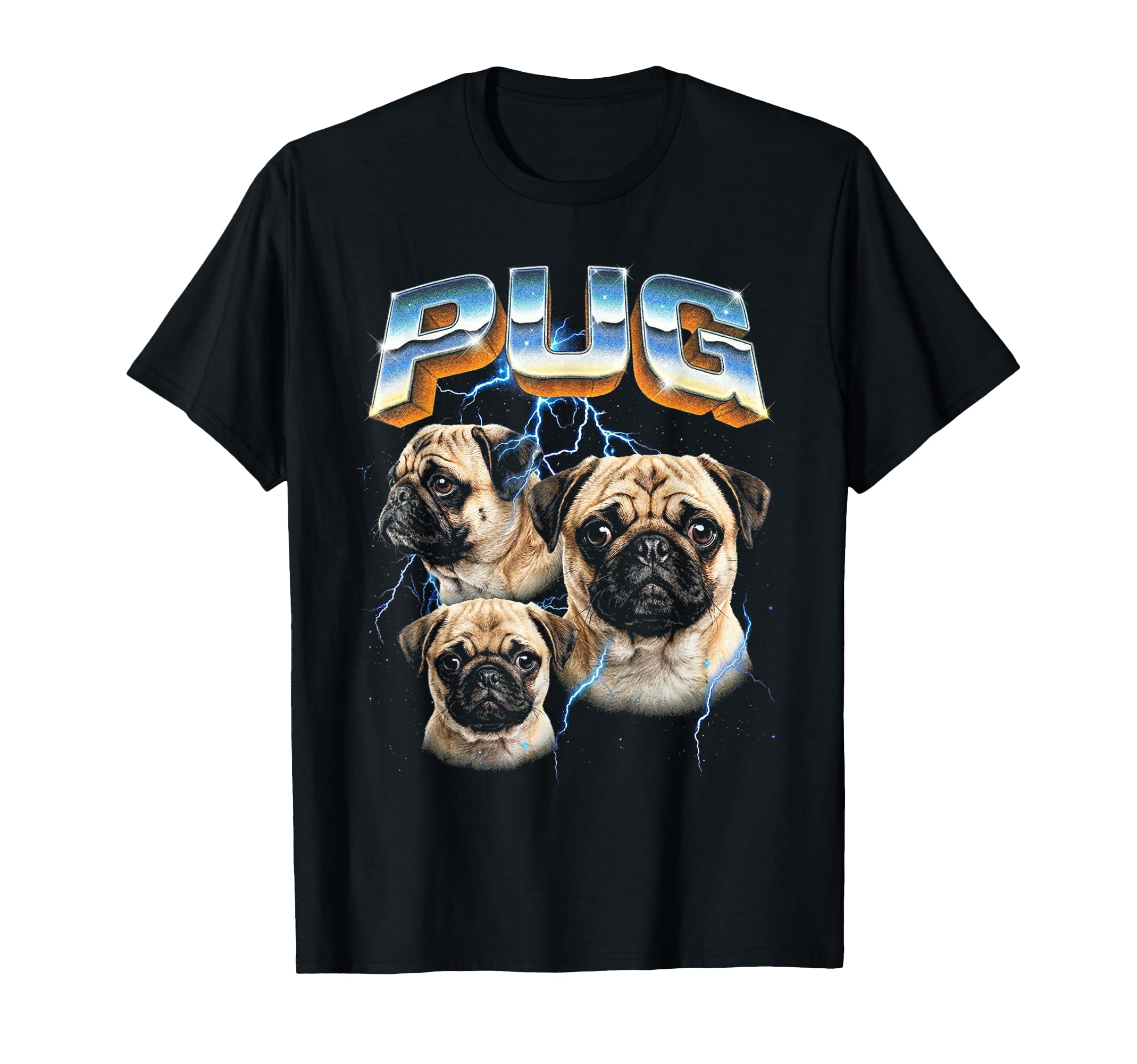 Pug 80S Dog Lover Funny 90S T-Shirt - Casual Everyday Wear Unisex - T-Shirt, Sweatshirt, Hoodie