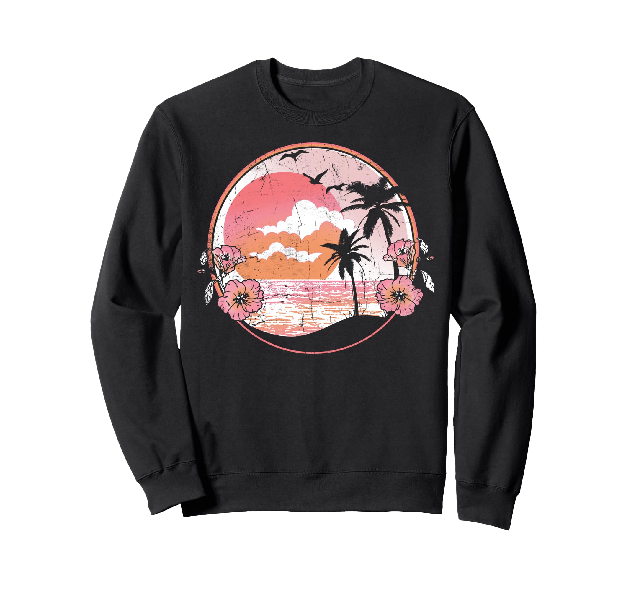 Beach Sunset Island Circle Sweatshirt - Casual Everyday Wear Men Women - T-Shirt, Sweatshirt, Hoodie