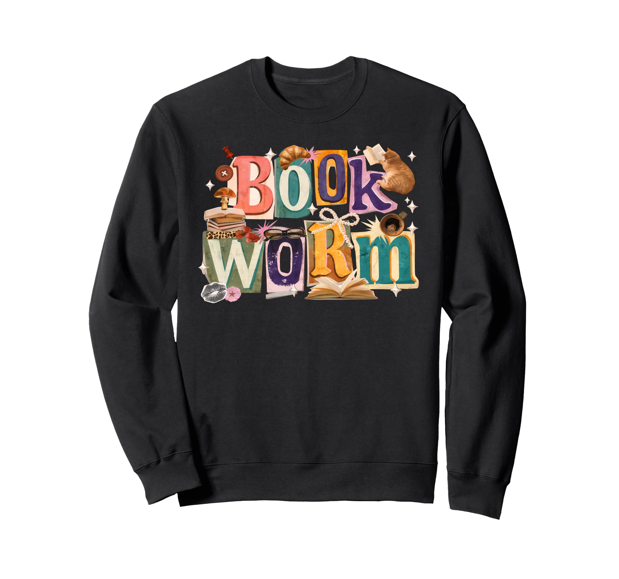 Bookworm Ransom Note Typography Sweatshirt - Streetwear Style Men Women - T-Shirt, Sweatshirt, Hoodie