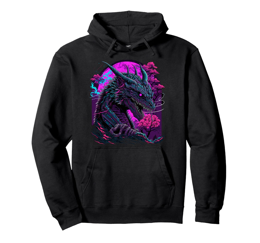 Dragon Vaporwave Synthwave 80S Hoodie - Novelty Apparel Men Women - T-Shirt, Sweatshirt, Hoodie