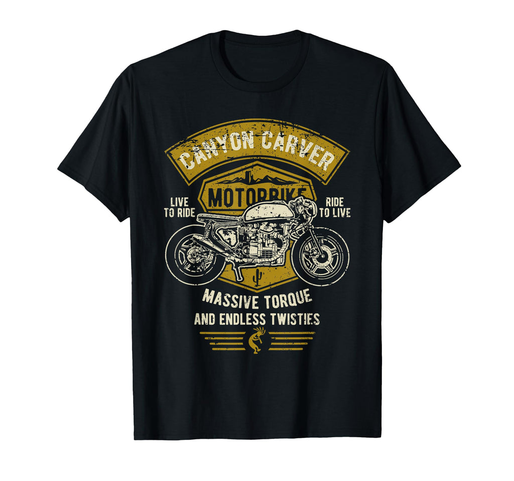 Canyon Carver Motorcycle Distressed T-Shirt - Streetwear Style for Adults - T-Shirt, Sweatshirt, Hoodie