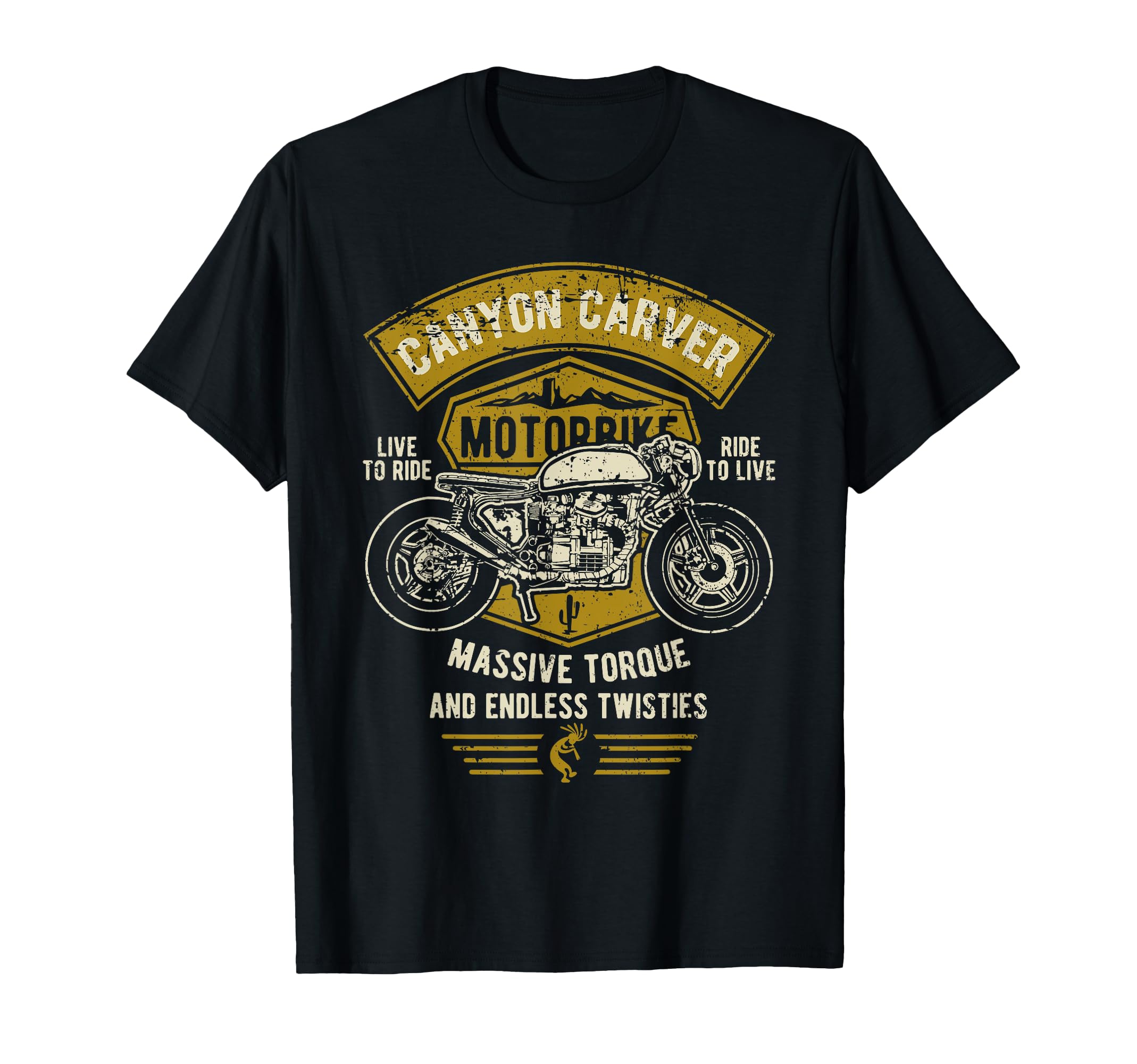 Canyon Carver Motorcycle Distressed T-Shirt - Streetwear Style for Adults - T-Shirt, Sweatshirt, Hoodie