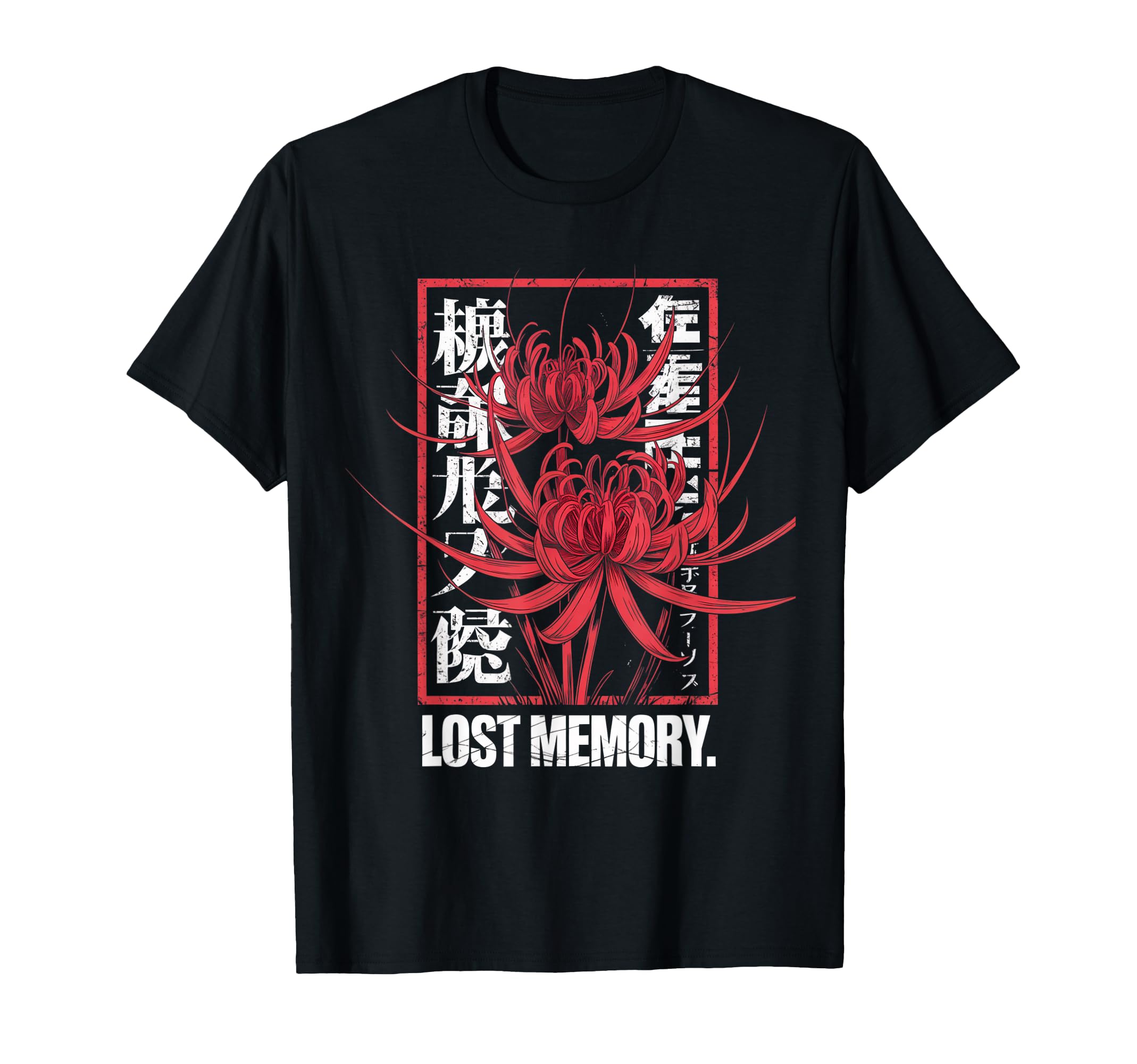 Red Spider Lily Flower Grunge T-Shirt - Minimalist Print Men Women - T-Shirt, Sweatshirt, Hoodie