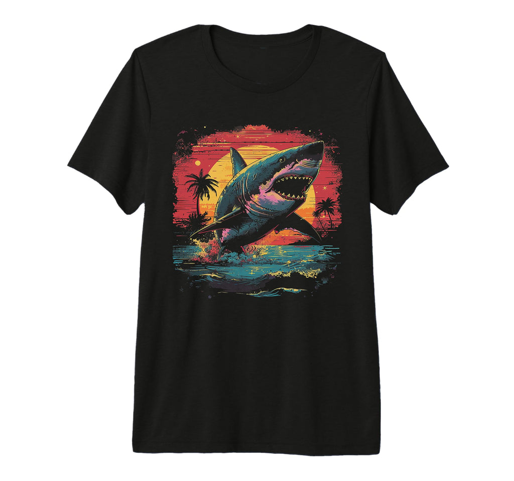Shark Vaporwave Aesthetic Synthwave T-Shirt - Custom Art Print for Adults - T-Shirt, Sweatshirt, Hoodie