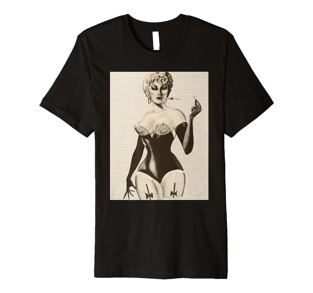 Elegant Pin Up Seductive Corset And T-Shirt - Trendy Graphic Men Women - T-Shirt, Sweatshirt, Hoodie