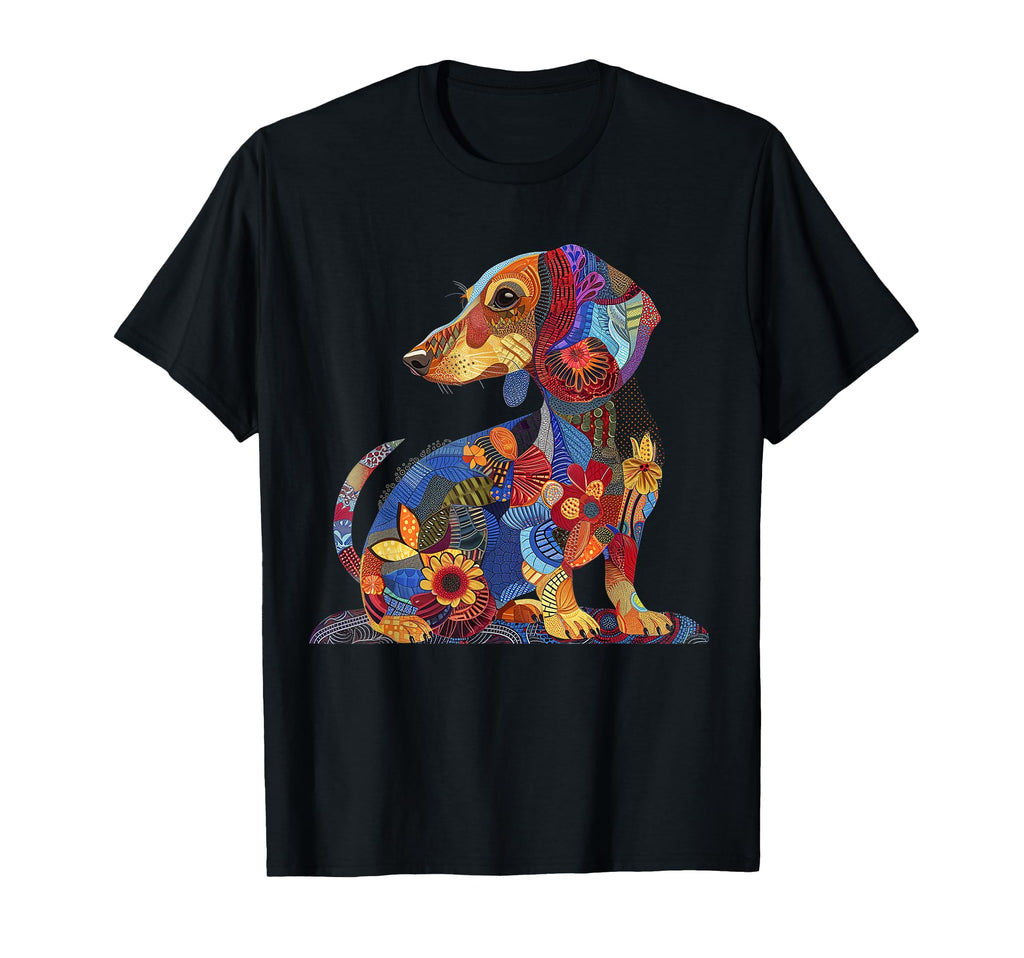 Dachshund Mom Flower Patterns Wiener Dog T-Shirt - Novelty Apparel Unisex - T-Shirt, Sweatshirt, Hoodie