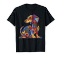 Dachshund Mom Flower Patterns Wiener Dog T-Shirt - Novelty Apparel Unisex - T-Shirt, Sweatshirt, Hoodie