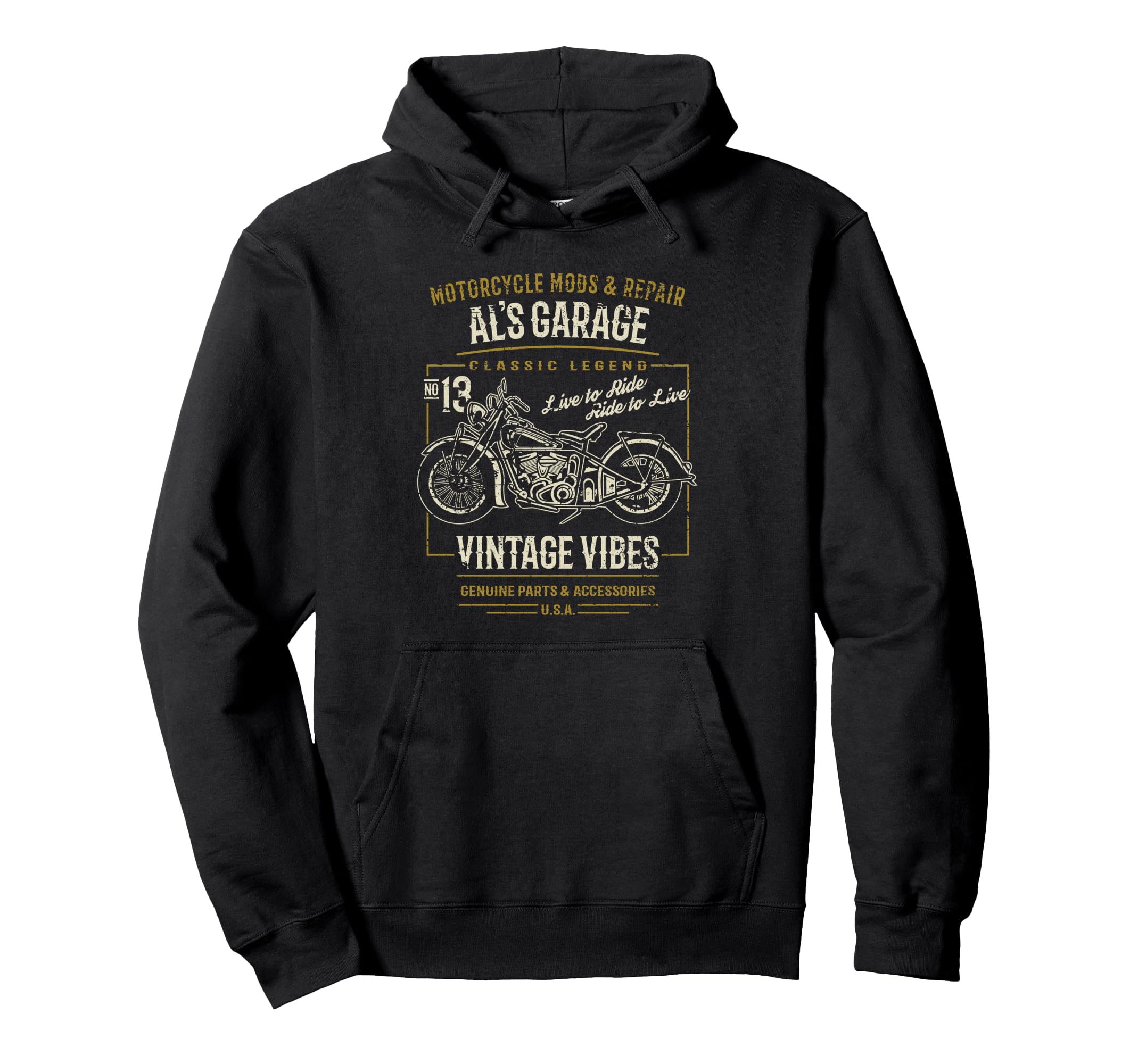 Als Garage Motorcycle Hoodie - Graphic Print Men Women - T-Shirt, Sweatshirt, Hoodie