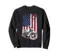 Motorcycle Biker American Flag Sweatshirt - Custom Art Print Men Women - T-Shirt, Sweatshirt, Hoodie
