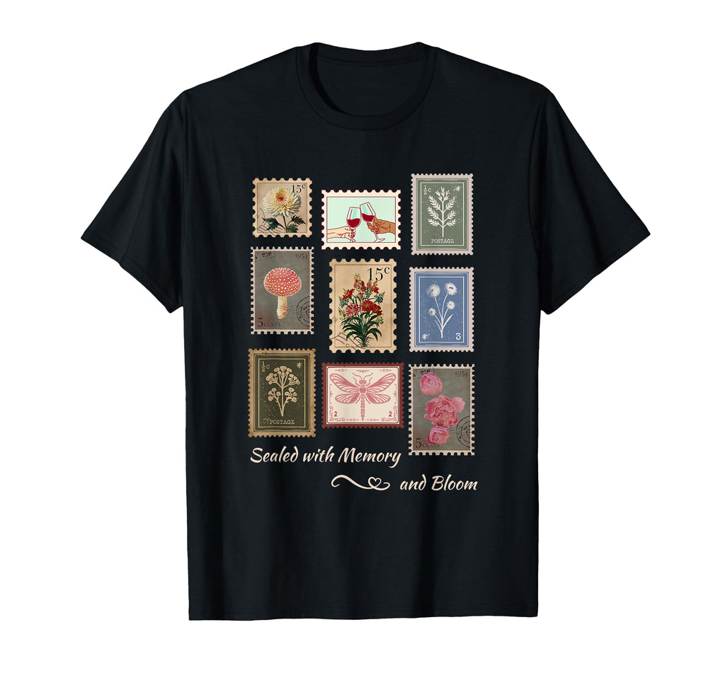 Postage Aesthetic Blooming Memory T-Shirt - Graphic Print Unisex - T-Shirt, Sweatshirt, Hoodie