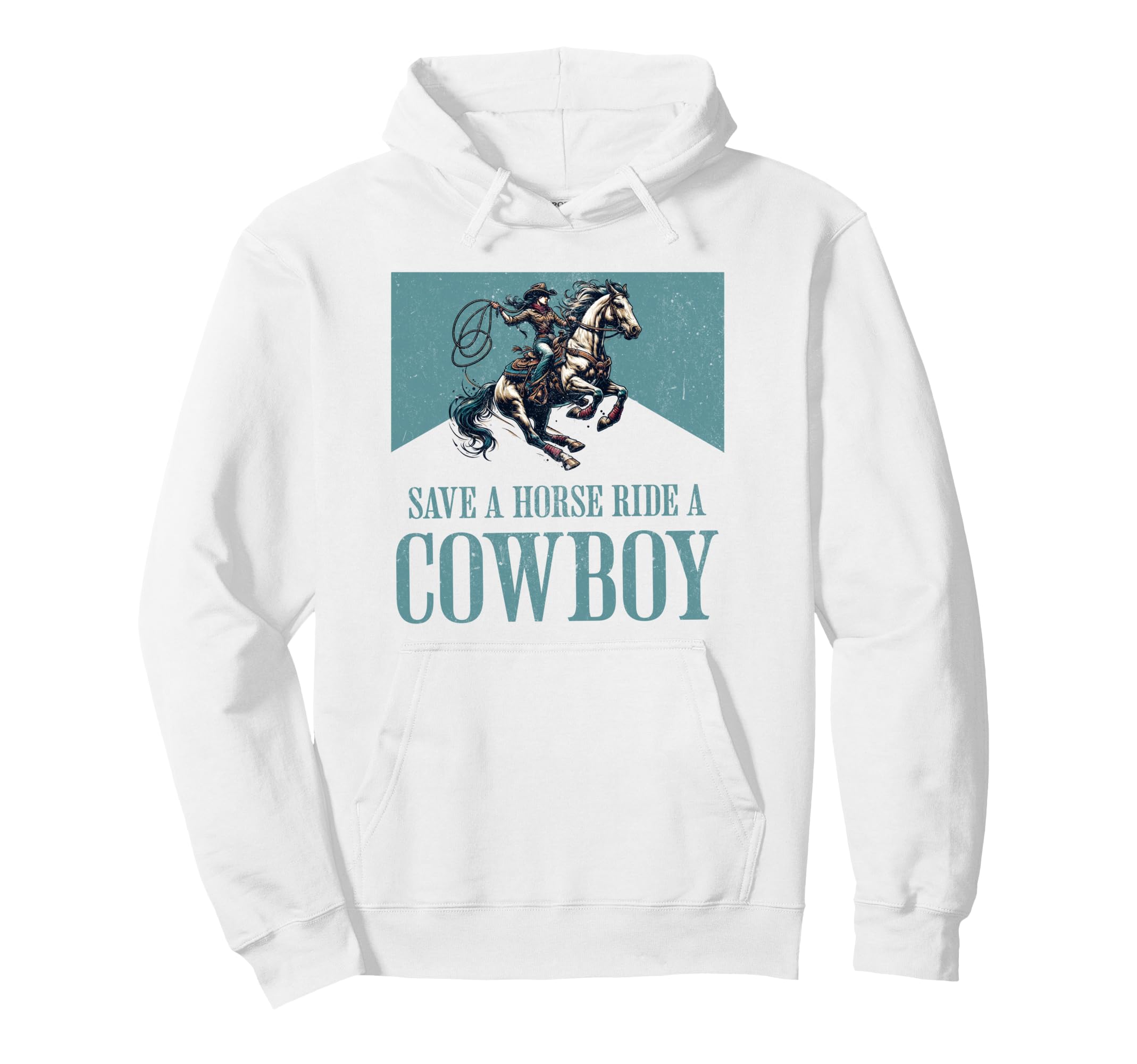Cowgirl Riding Horse Western Save Hoodie - Casual Everyday Wear for Adults - T-Shirt, Sweatshirt, Hoodie