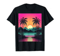 Vaporwave Aesthetic Sunset Mountains T-Shirt - Graphic Print for Adults - T-Shirt, Sweatshirt, Hoodie