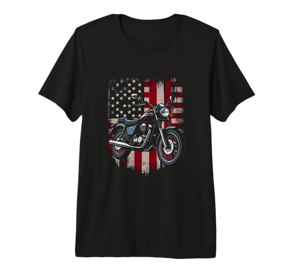 Motorcycle Patriotic Tri Blend T-Shirt - Novelty Apparel Unisex - T-Shirt, Sweatshirt, Hoodie