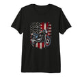 Motorcycle Patriotic Tri Blend T-Shirt - Novelty Apparel Unisex - T-Shirt, Sweatshirt, Hoodie